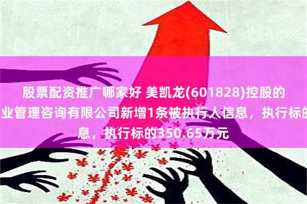 股票配资推广哪家好 美凯龙(601828)控股的红星美凯龙企业管理咨询有限公司新增1条被执行人信息，执行标的350.65万元