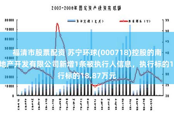 福清市股票配资 苏宁环球(000718)控股的南京浦东房地产开发有限公司新增1条被执行人信息，执行标的18.87万元