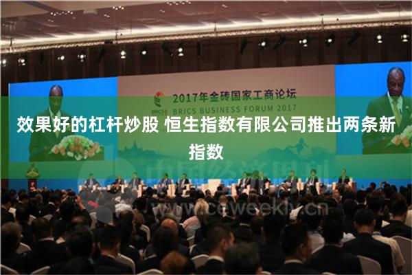效果好的杠杆炒股 恒生指数有限公司推出两条新指数