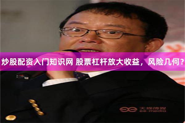 炒股配资入门知识网 股票杠杆放大收益，风险几何？