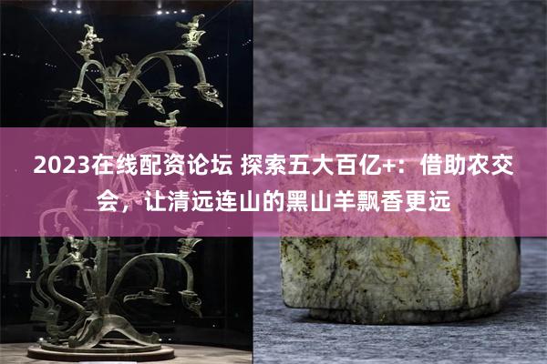 2023在线配资论坛 探索五大百亿+：借助农交会，让清远连山的黑山羊飘香更远