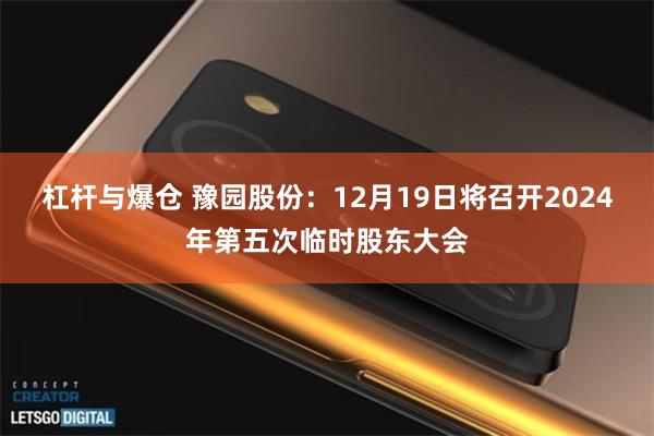 杠杆与爆仓 豫园股份：12月19日将召开2024年第五次临时股东大会