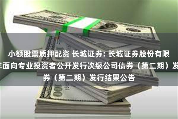 小额股票质押配资 长城证券: 长城证券股份有限公司2024年面向专业投资者公开发行次级公司债券（第二期）发行结果公告