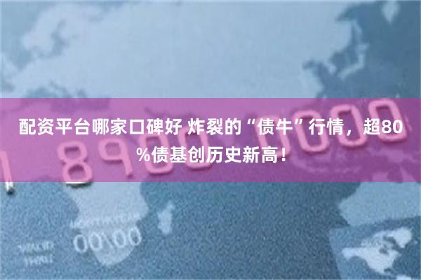 配资平台哪家口碑好 炸裂的“债牛”行情，超80%债基创历史新高！