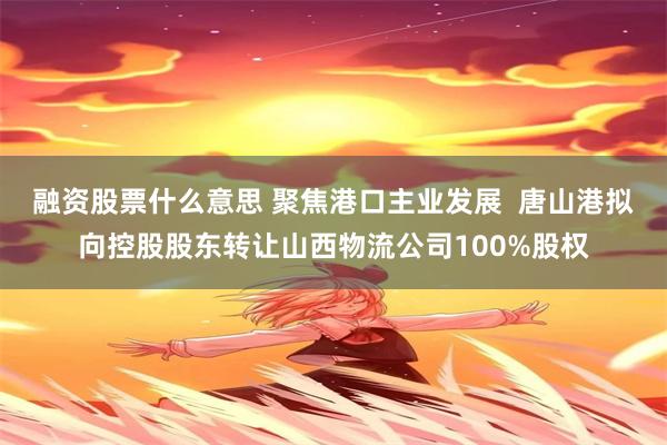 融资股票什么意思 聚焦港口主业发展  唐山港拟向控股股东转让山西物流公司100%股权