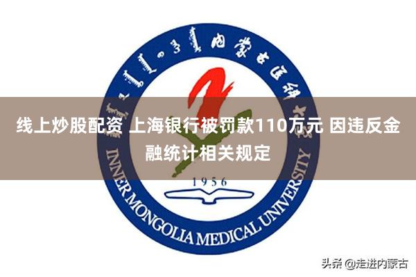 线上炒股配资 上海银行被罚款110万元 因违反金融统计相关规定