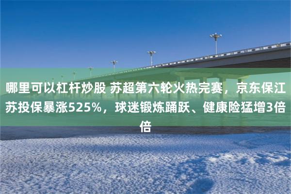 哪里可以杠杆炒股 苏超第六轮火热完赛，京东保江苏投保暴涨525%，球迷锻炼踊跃、健康险猛增3倍
