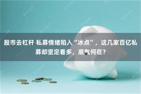 股市去杠杆 私募情绪陷入“冰点”,这几家百亿私募却坚定看多,底气何在?